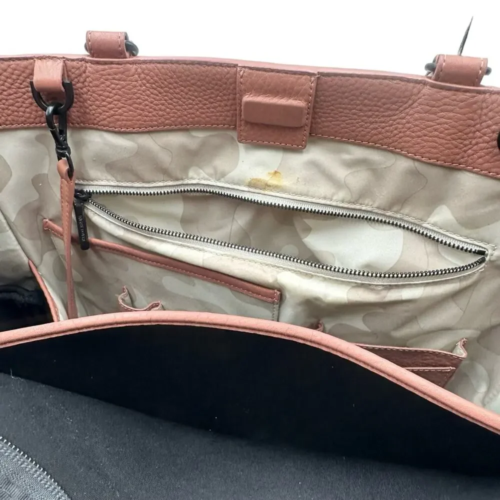 DAGNER DOVER - ALLYN soft pink pebble leather tote bag - laptop compartment
